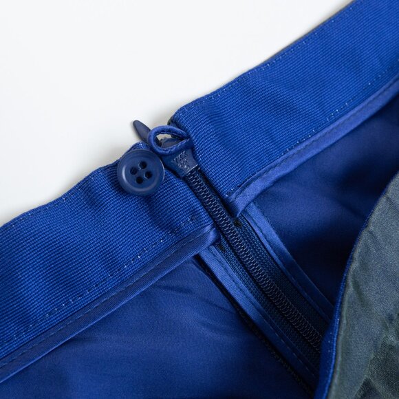 Silk Midi Skirt Floral A-lined Lined Blue Ombre - Picture 13 of 13